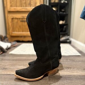 Black Star Women's Addison Leather Rough-out Black Western Boot